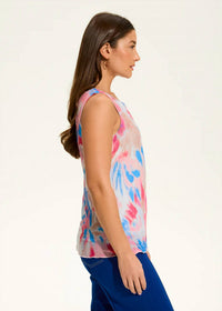 Fdj - Sleeveless Crinkle Pleated Mesh Top