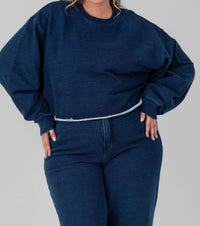 Good American - Jeanius Cropped Sweatshirt