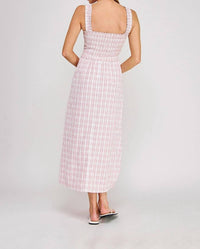 Allie Rose - Plaid Smocked Midi Dress