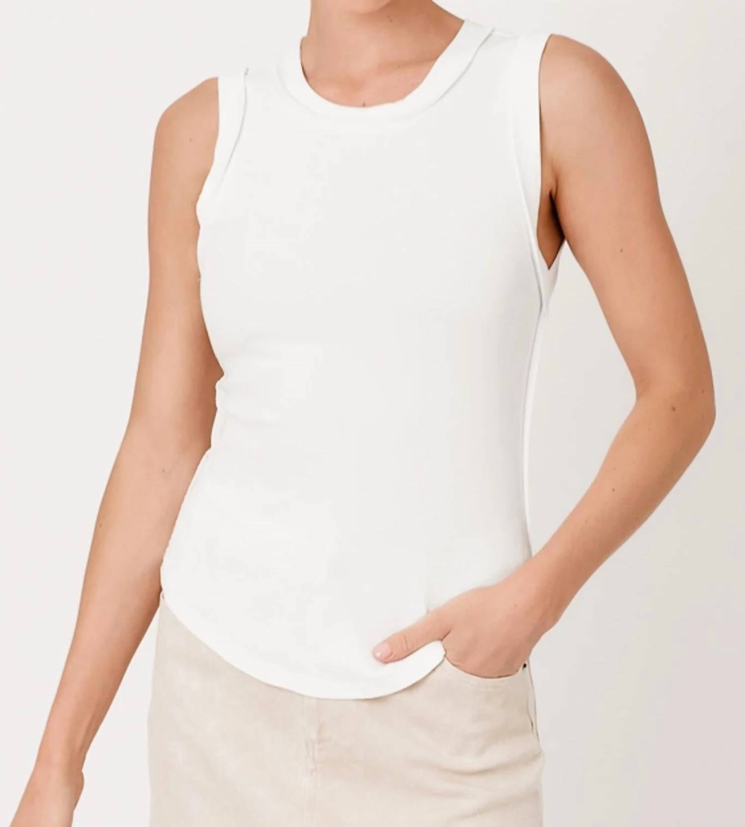 Mystree - Exposed Seaming Ribbed Tank Top