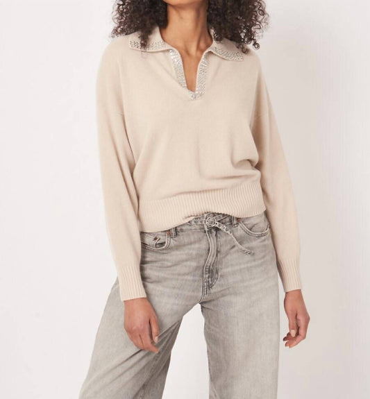 Repeat Cashmere - Loose Fit Cashmere Sweater With Embroidered Pearl Trim