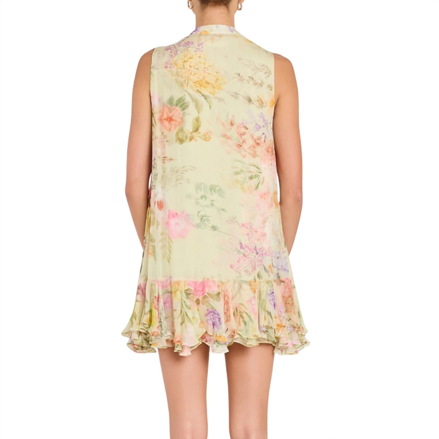 Amanda Uprichard Glorianna Dress in endive multi - women's dress - alternate view