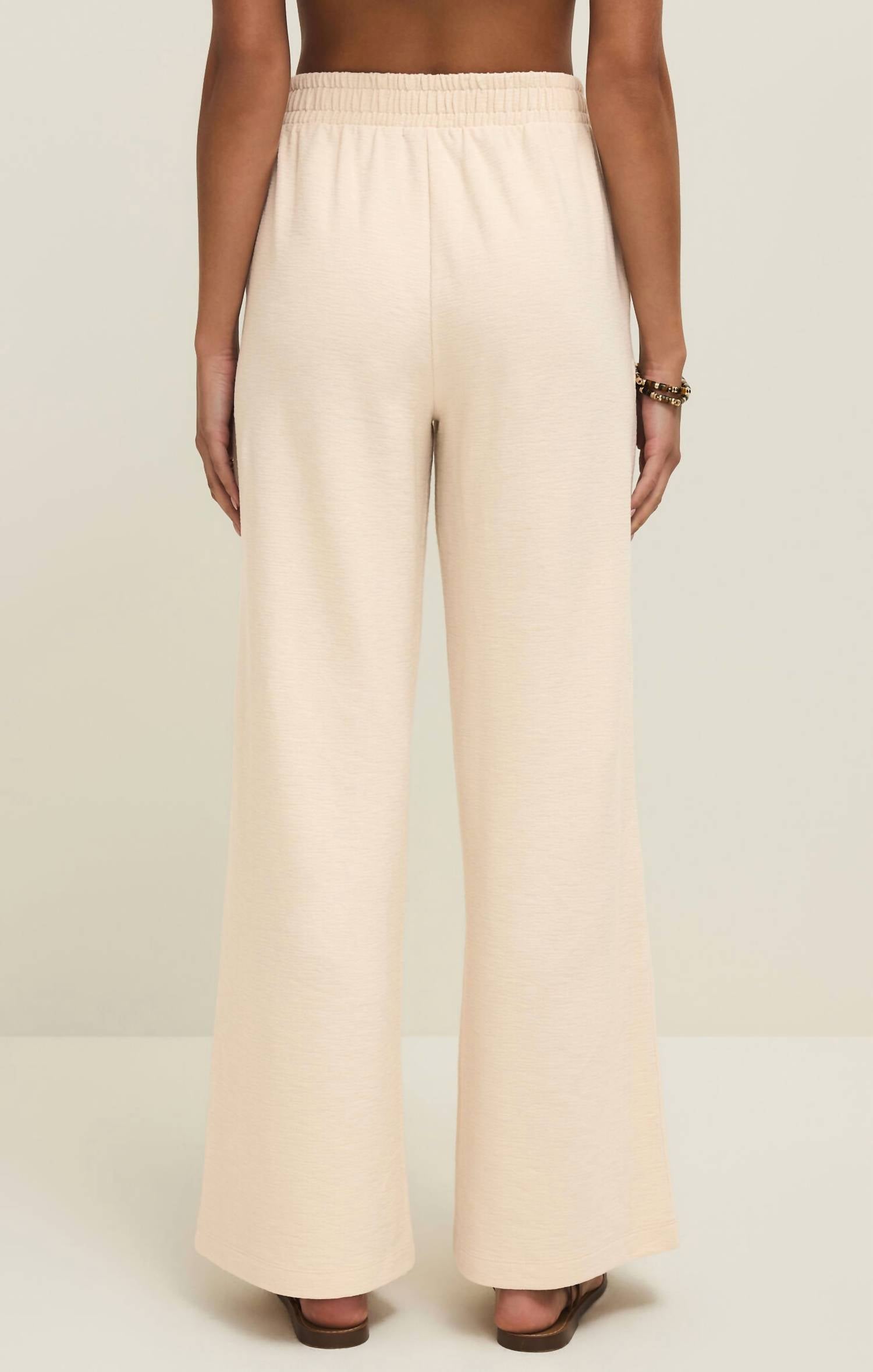 Z Supply Andre Wide Leg Pant in whisper white - women's pants - detail view