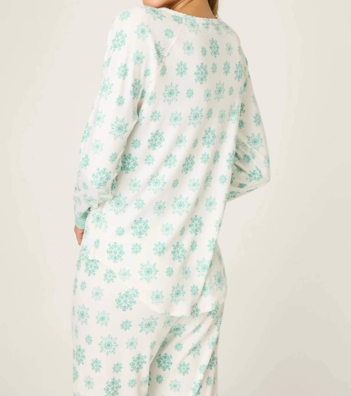 Pj Salvage - Snowflake Wishes Pointelle Henley Top