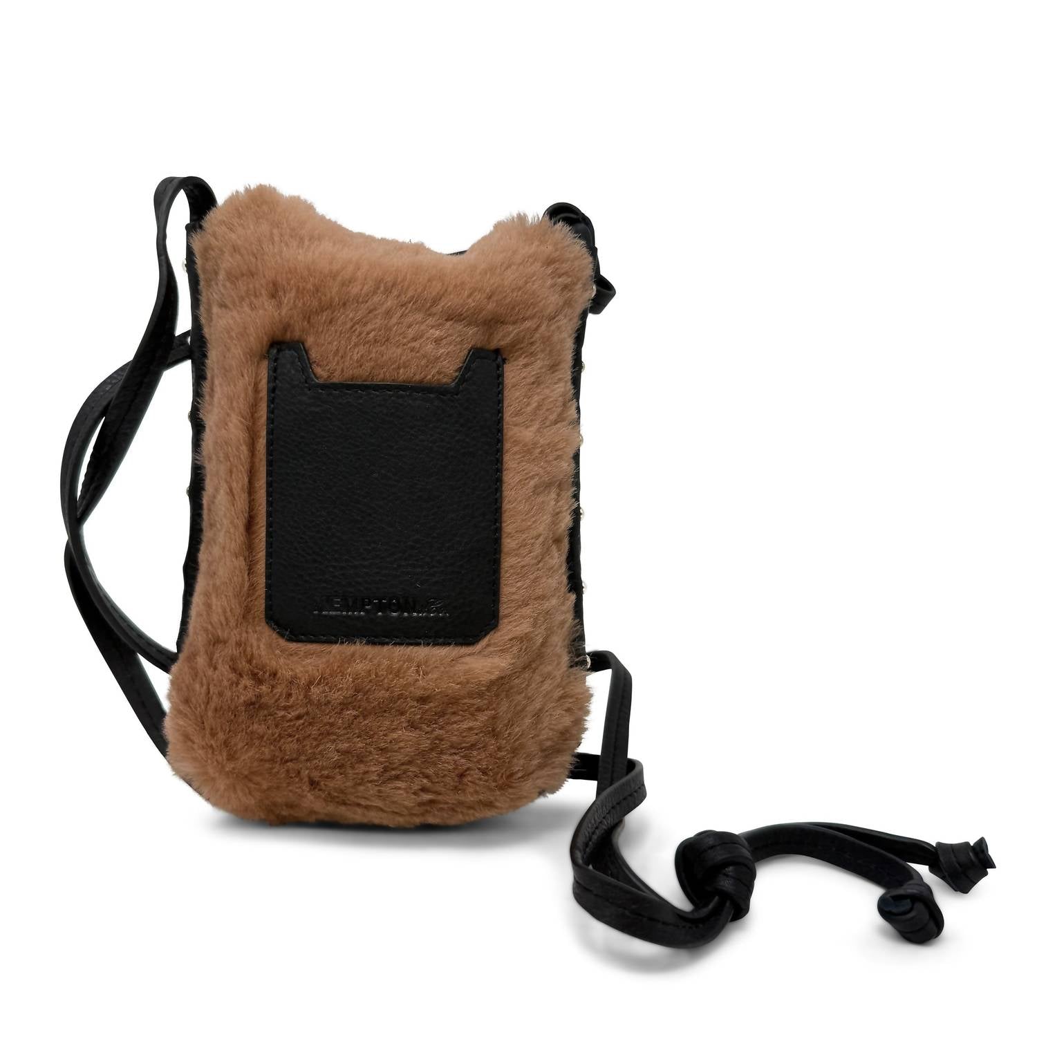 KEMPTON & Co. Women's Mini Sling Phone Crossbody Bag in caramel - women's accessory - detail view