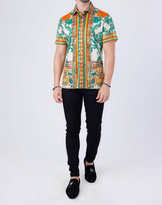 Barabas - Flickerkilt Rhinestone Short Sleeve Shirt