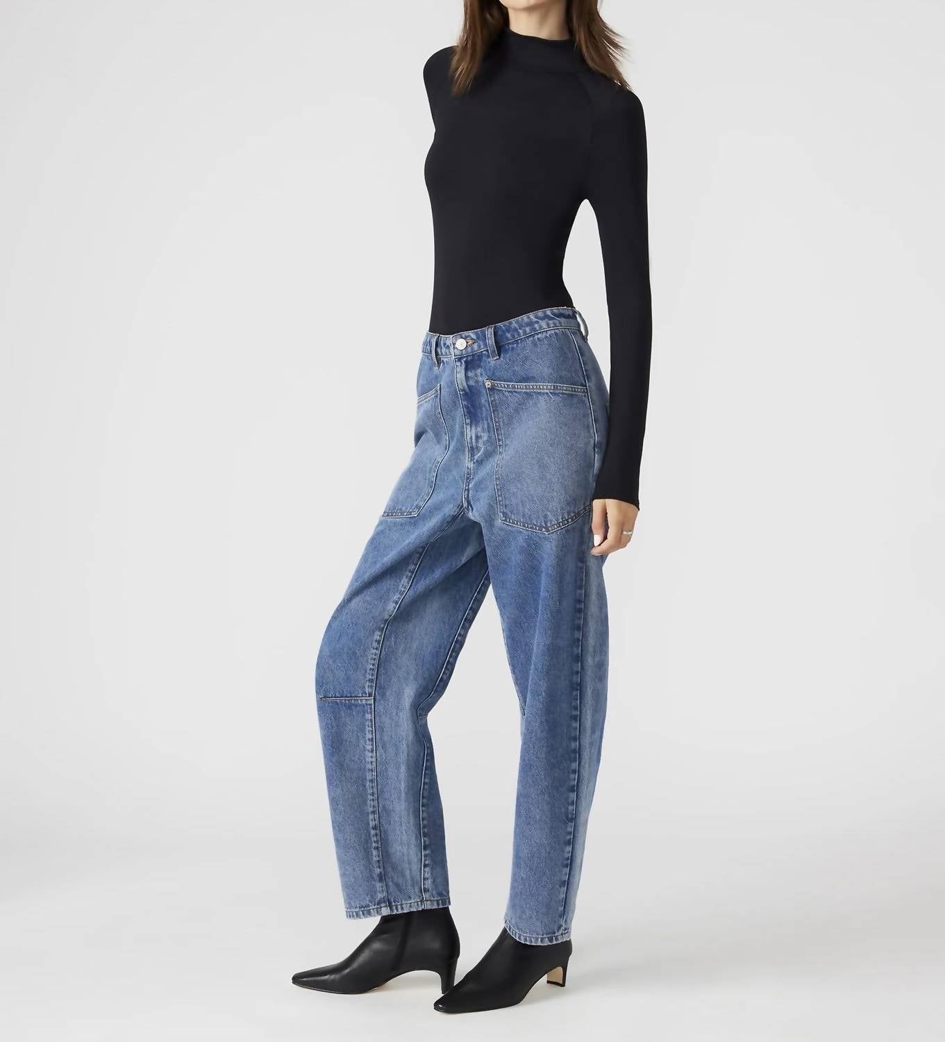 STEVE MADDEN Nelle Long Sleeve Bodysuit in black - women's shirt - detail view