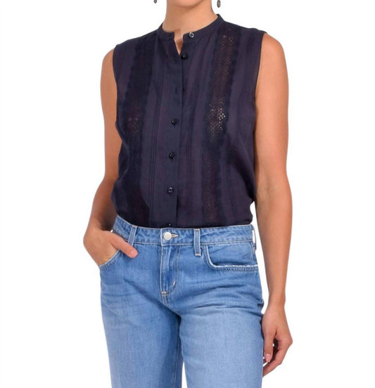 Frame - Lace Trimmed Sleeveless Shirt