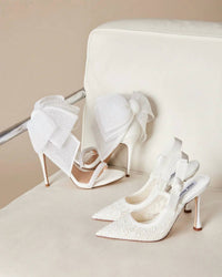 Steve Madden - Women's Mesh With Pearl Pointed-toe Slingback Pump High Heels