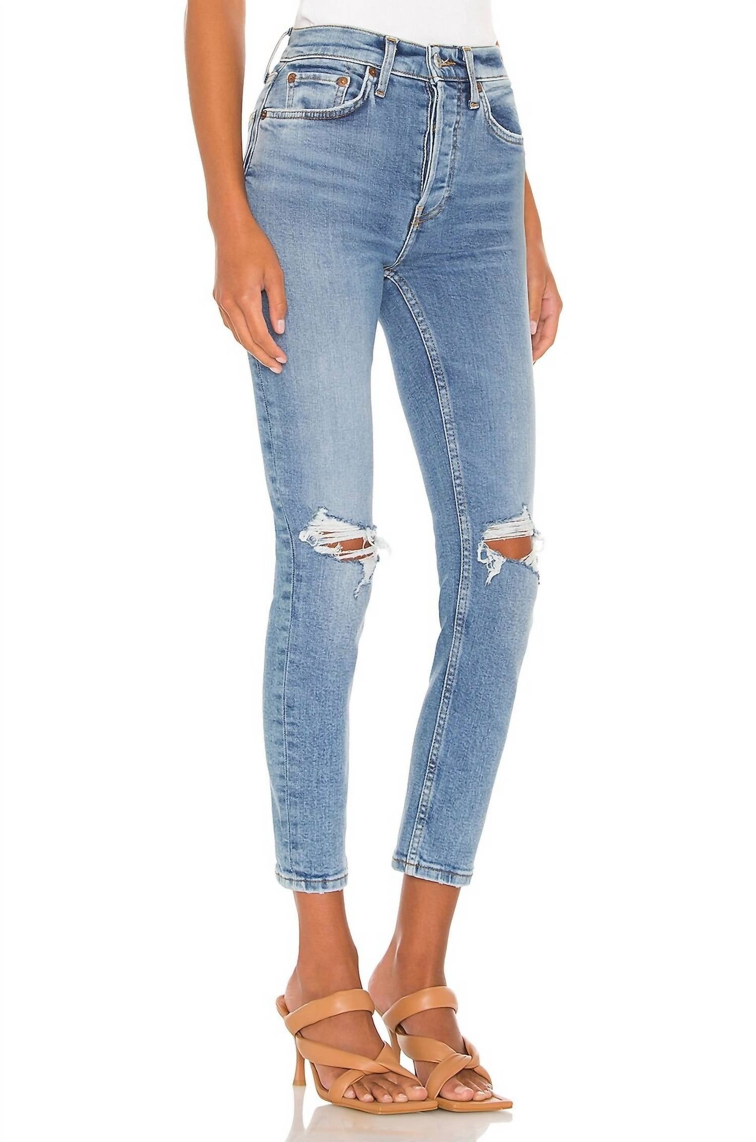 Re/Done - 90s High Rise Ankle Crop Jeans