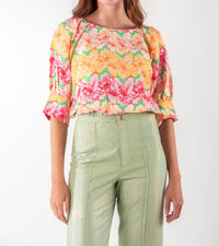 Emily McCarthy Celeste Cropped Top in azalea - women's shirt