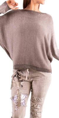 Gigi Moda - Argento Long Sleeve Sweater