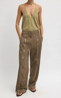 Tibi - Nylon Zipper Trouser - Short Length