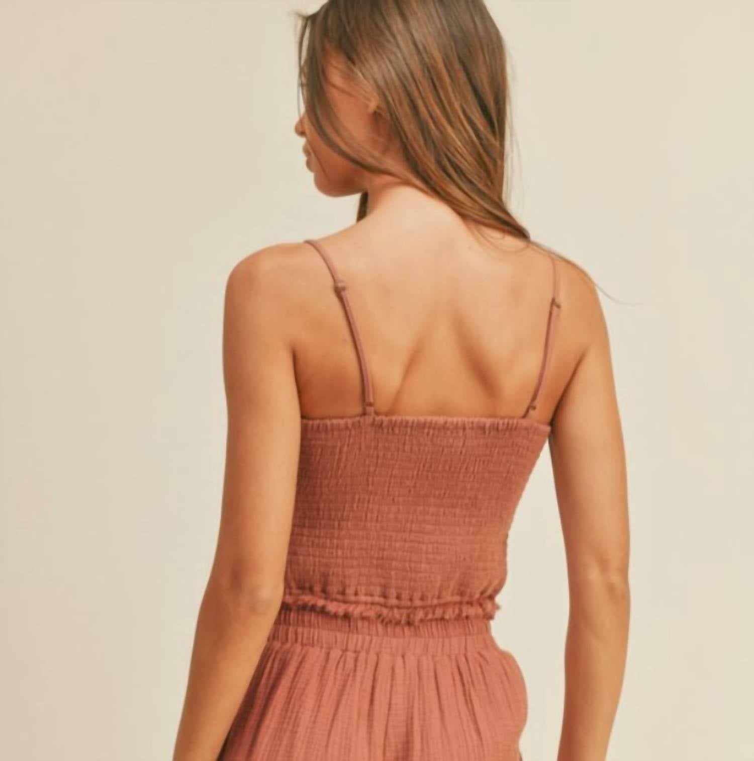 Miou Muse - Brick Gauze Tank Top