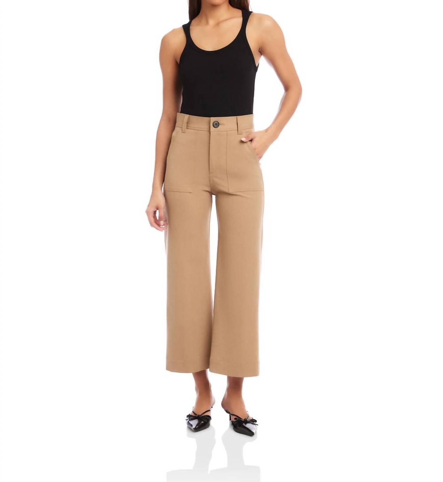 Fifteen Twenty Rylee Crop Pant in camel 1 - women's pants