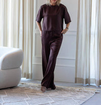 House of Dagmar Drawstring Pull-on Trousers in chocolate brown - women's pants - view 8