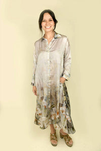 Bokja - Silk Z Long Sleeve Midi Dress