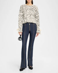 Cinq A Sept - Cropped Love Journal Sweater