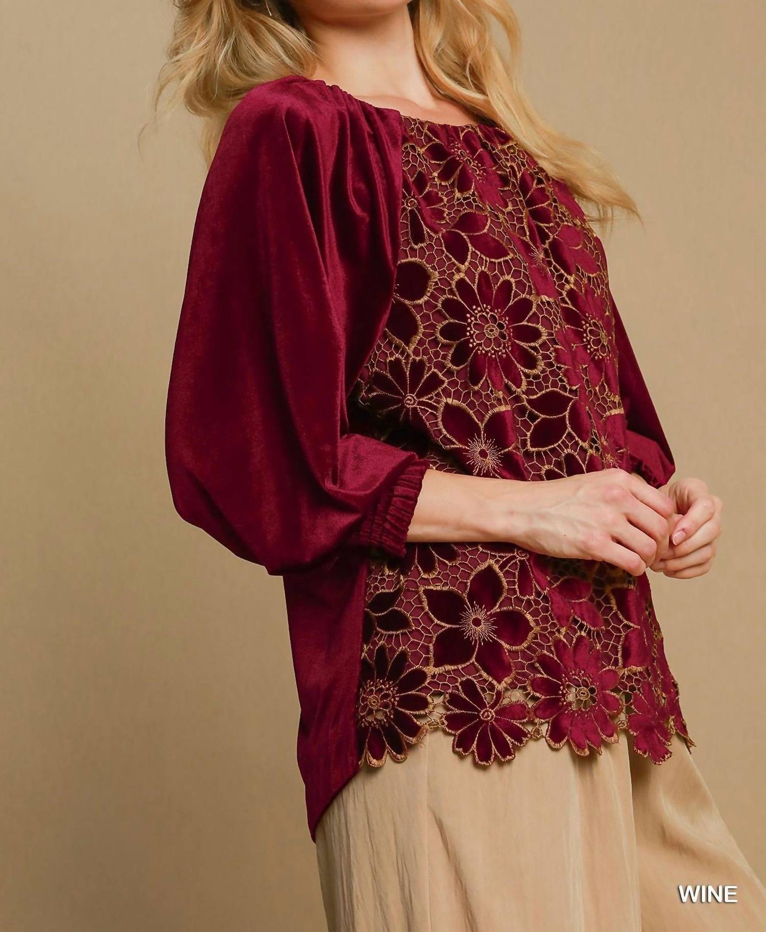 Umgee - Velvet Blossom Blouse