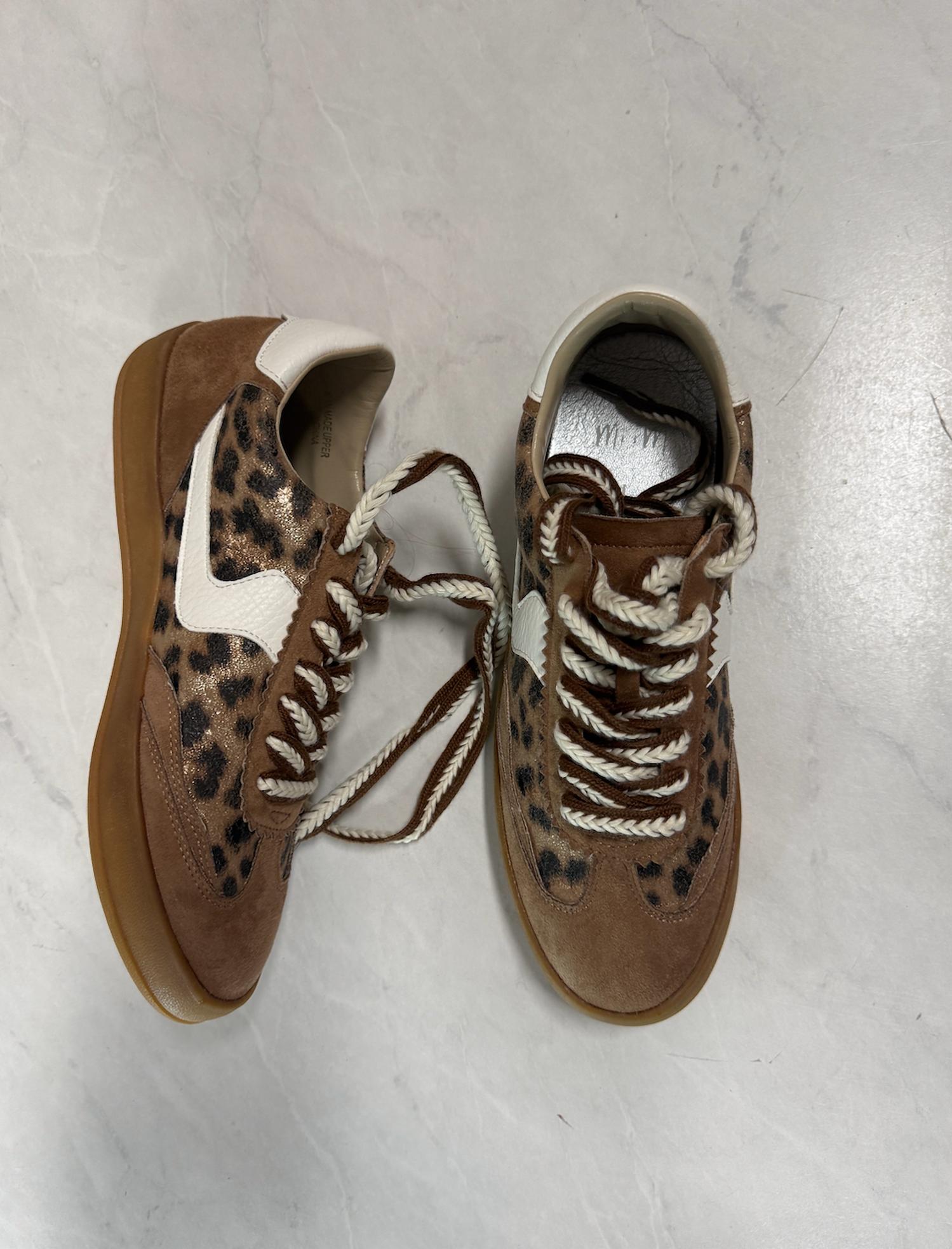 MiiM Women's Lace Up Sneakers in coffee leopard - women's sneaker