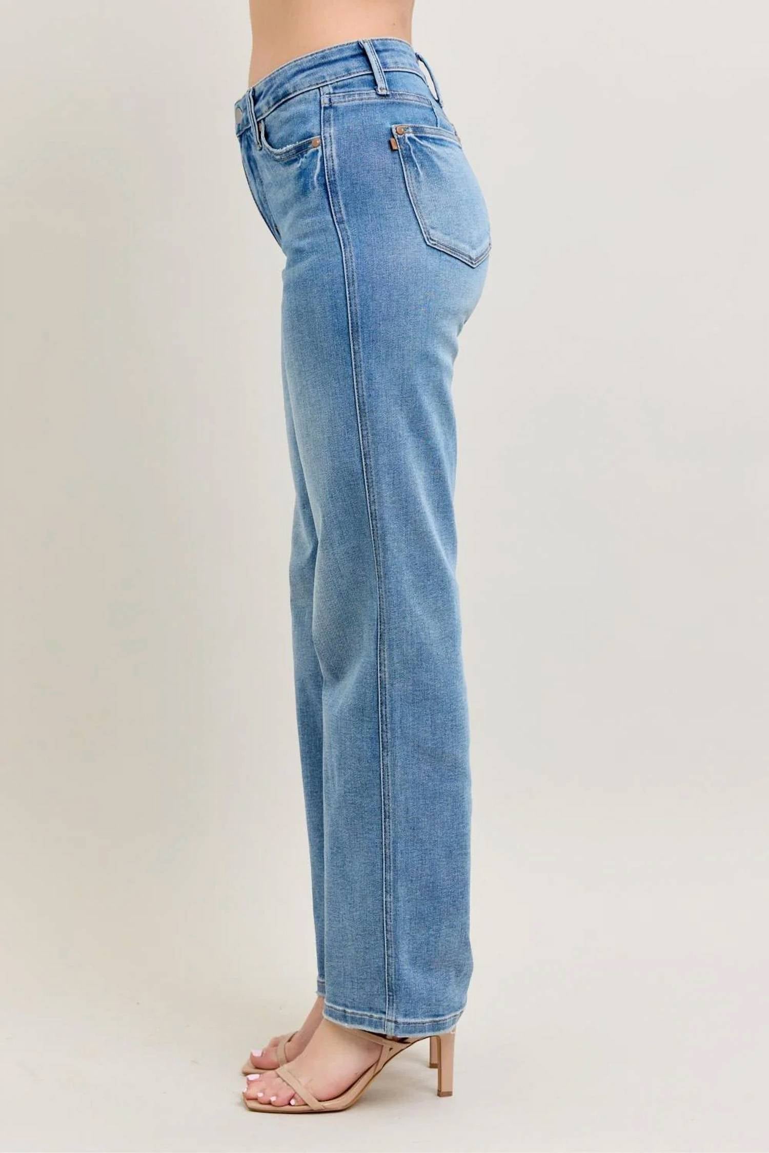Judy Blue - Mid Rise Tummy Control Straight Jeans