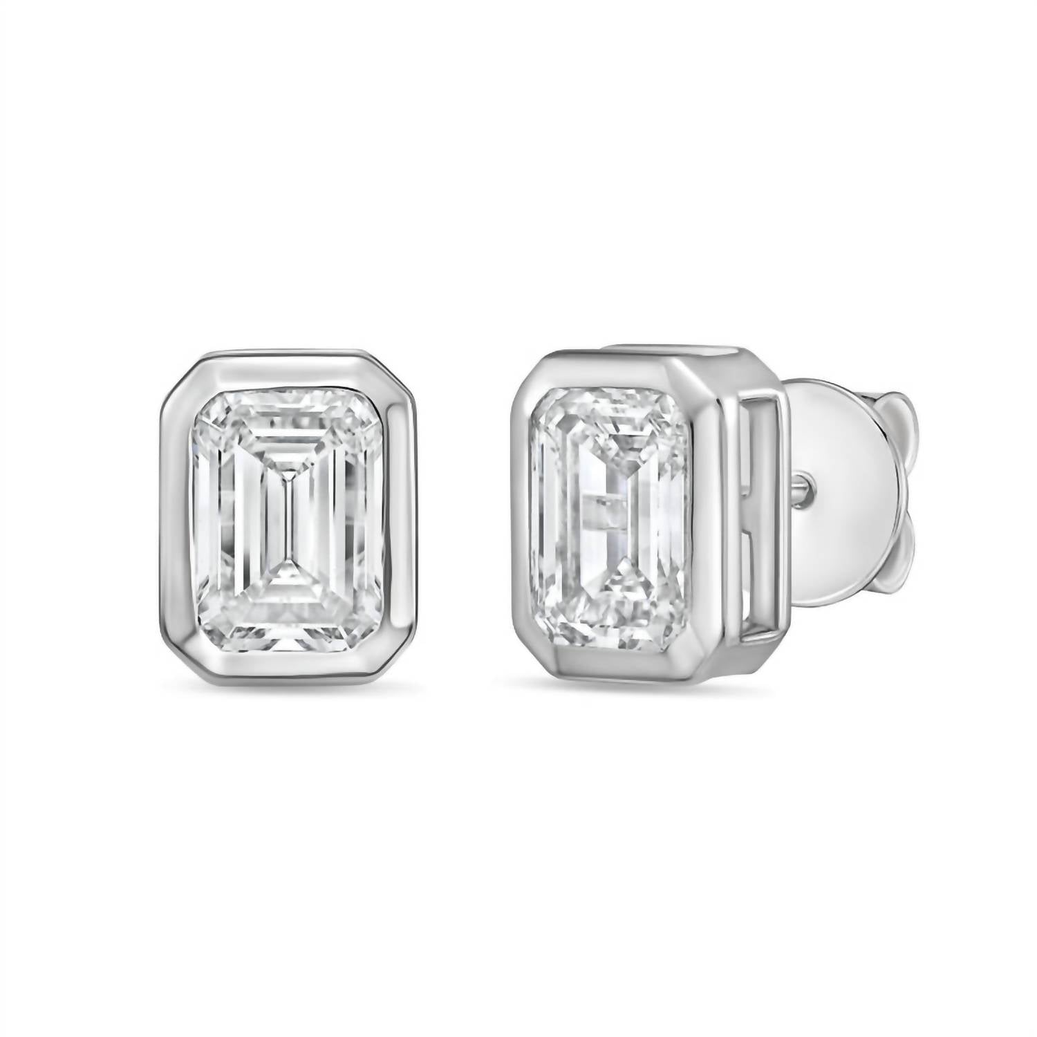 Diana M Jewels - Women's Emerald Lab-grown Diamond Stud Earrings (1.00 Tcw) - Delicate