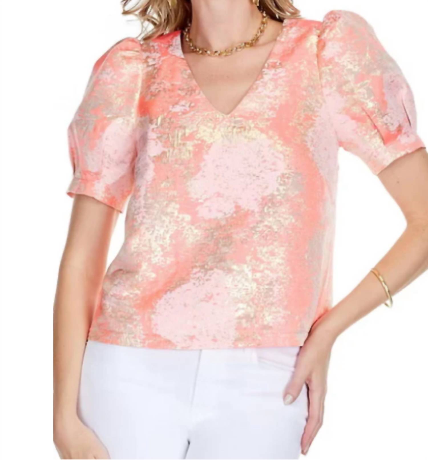 Jade - V-Neck Puff Sleeve Blouse