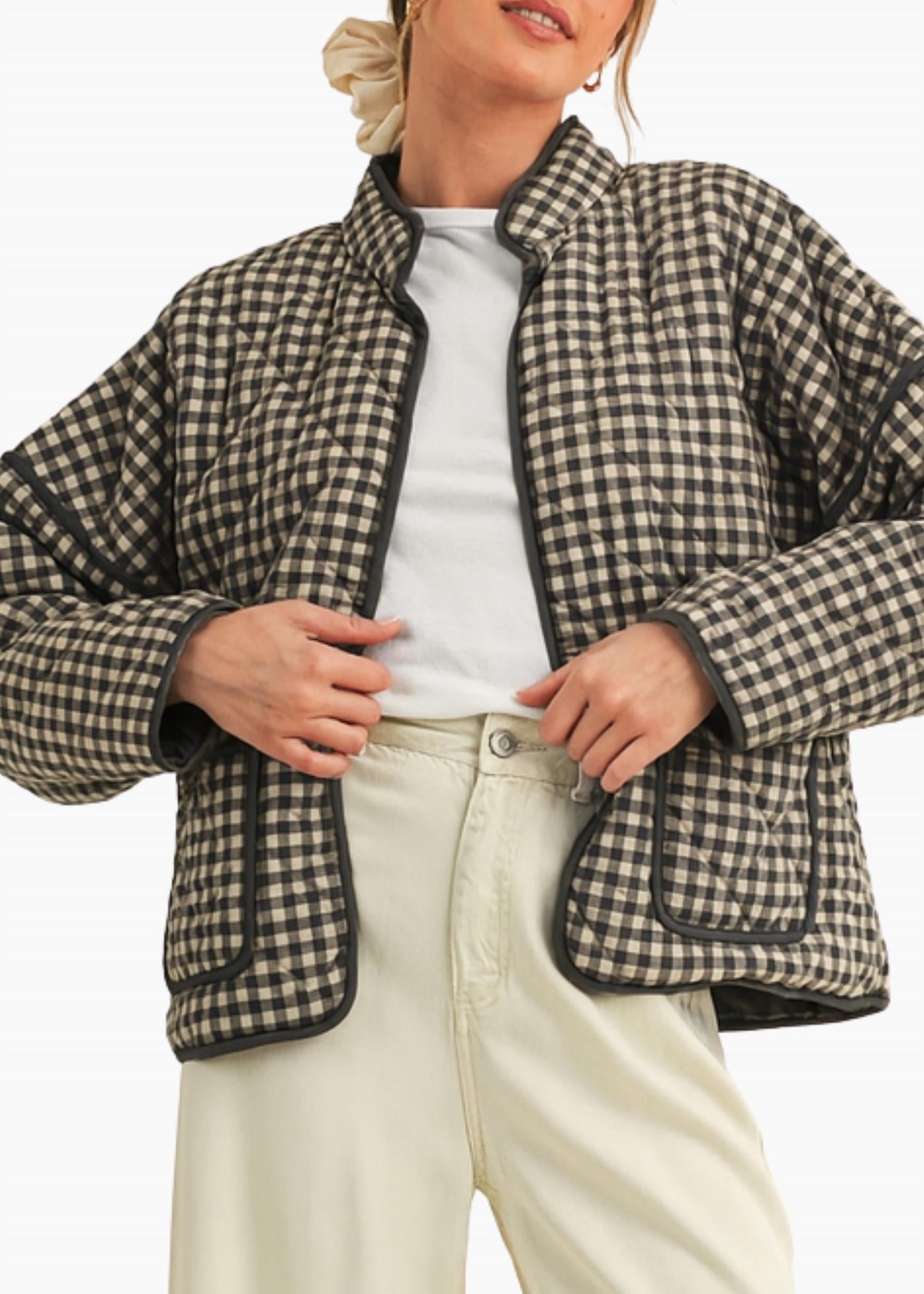 Cloud Ten - Macy Quilted Plaid Puff Jacket