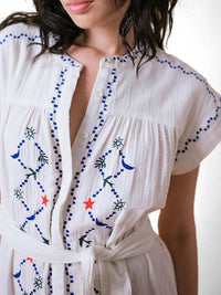 Cape Cove - Coves Cap Sleeve Embroidered Dress