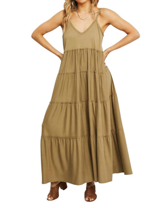 Zenana - Full Size Spaghetti Strap Tiered Dress with Pockets