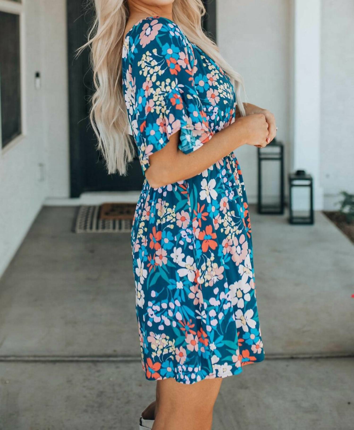 Youmi - Country Chic Boho Floral Mini Dress