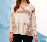 French Kyss - Tie Dye V Neck Top