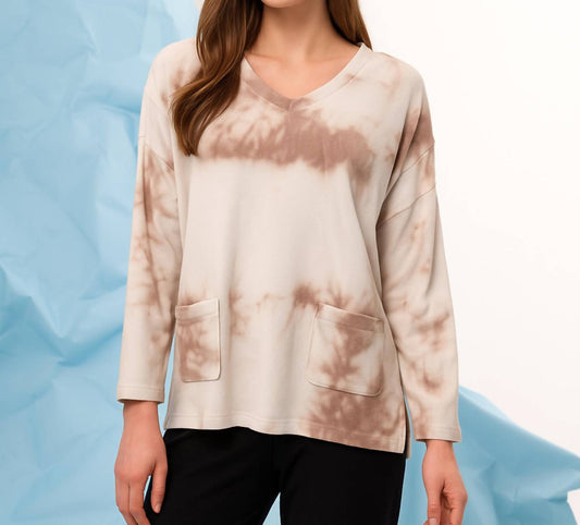 French Kyss - Tie Dye V Neck Top