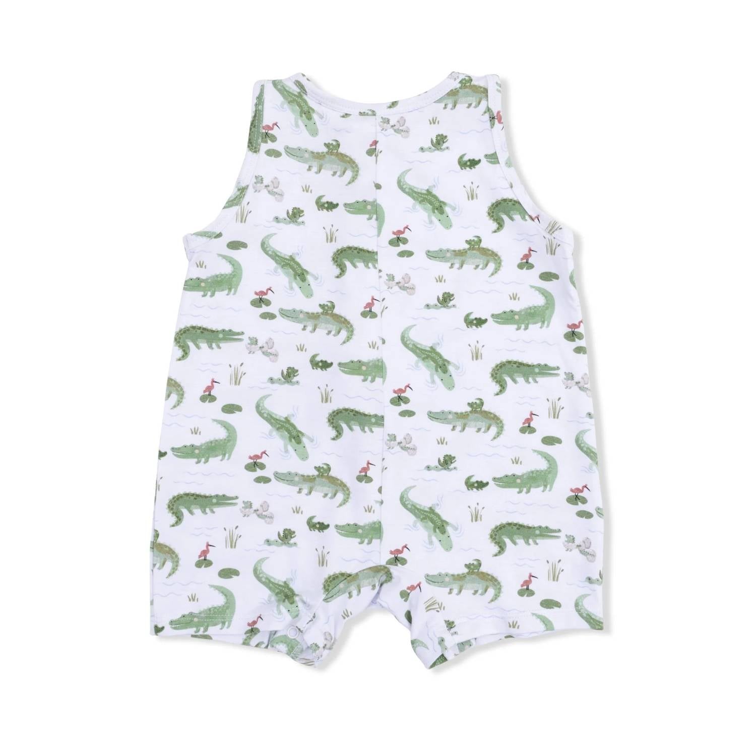 Angel Dear - Kids Crayon Alligators Bamboo Sleeveless Shortie Romper