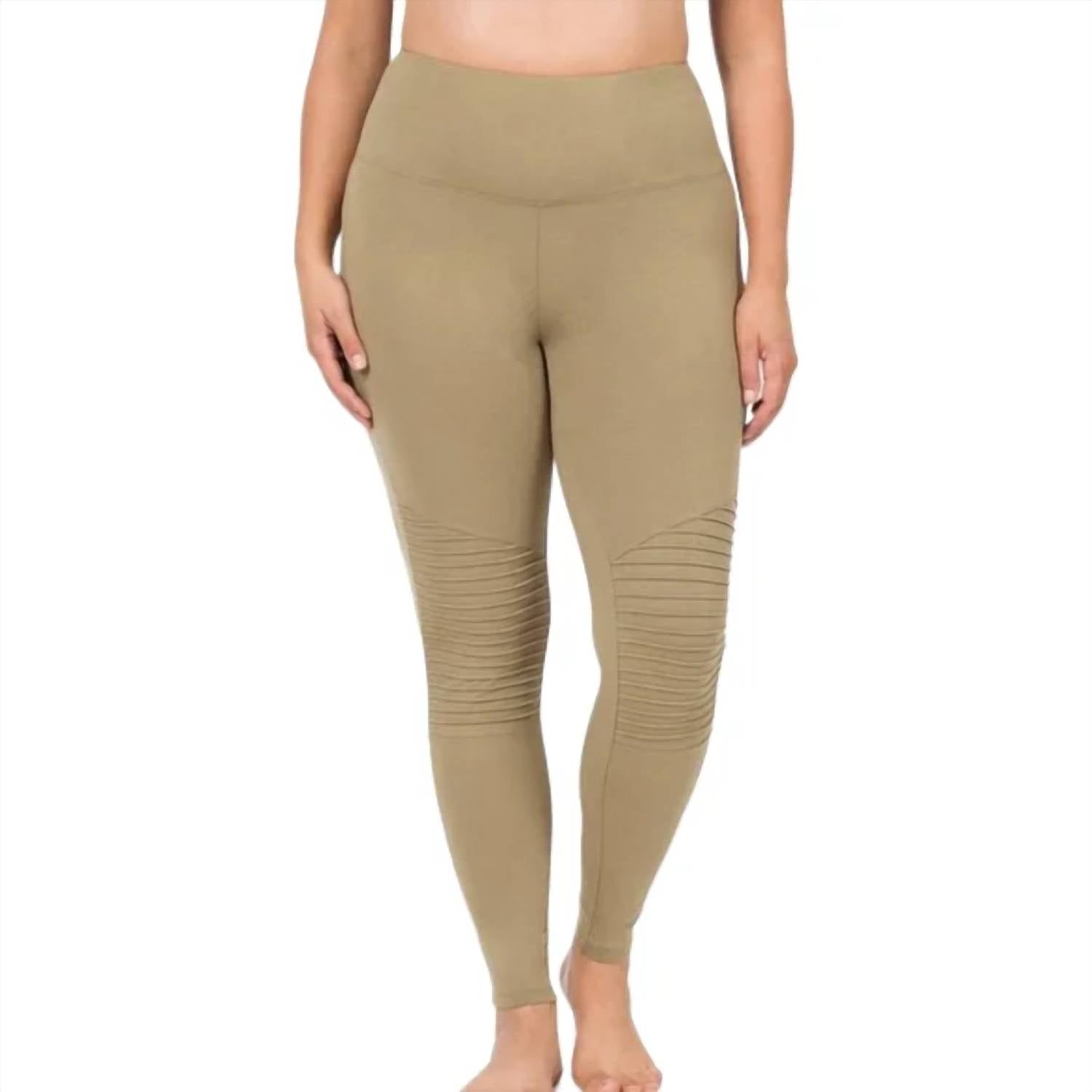 Zenana - Premium Cotton Tummy Control Moto Leggings