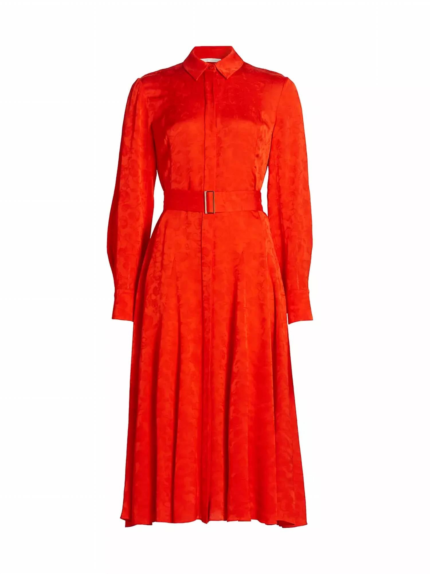 Jason Wu - Long Sleeve Pleated Shirtdress With Belt