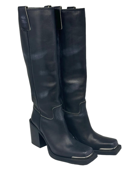 Miu Miu - Women's Tronchetti Tall Calfskin Western Boots