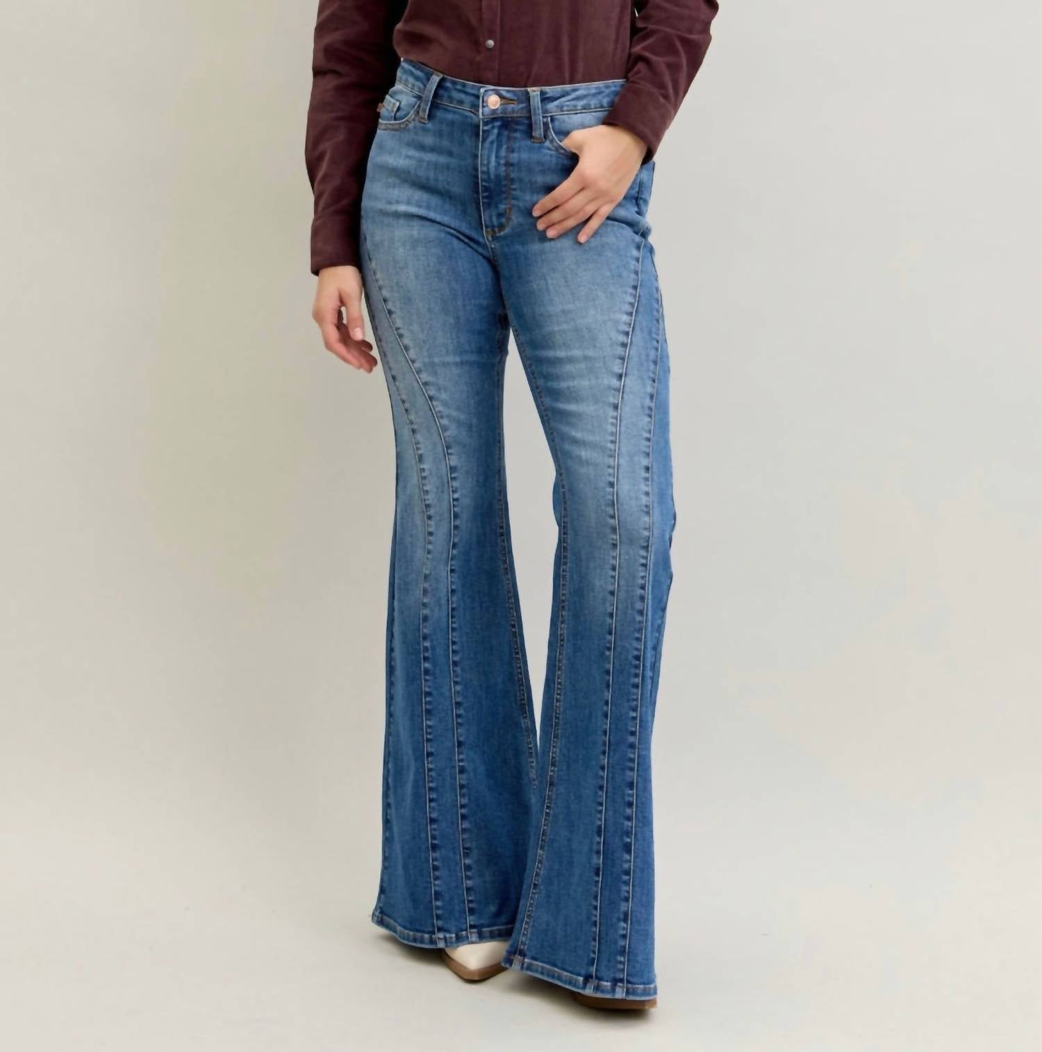 Judy Blue - Jaqueline Double Angular Seam Flare Jeans