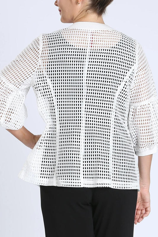Ic Collection - Square Mesh Zipper Jacket