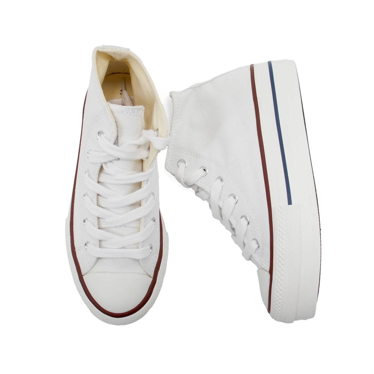 Victoria - Girl's Tribu Canvas High-top Platform Trainers Sneakers