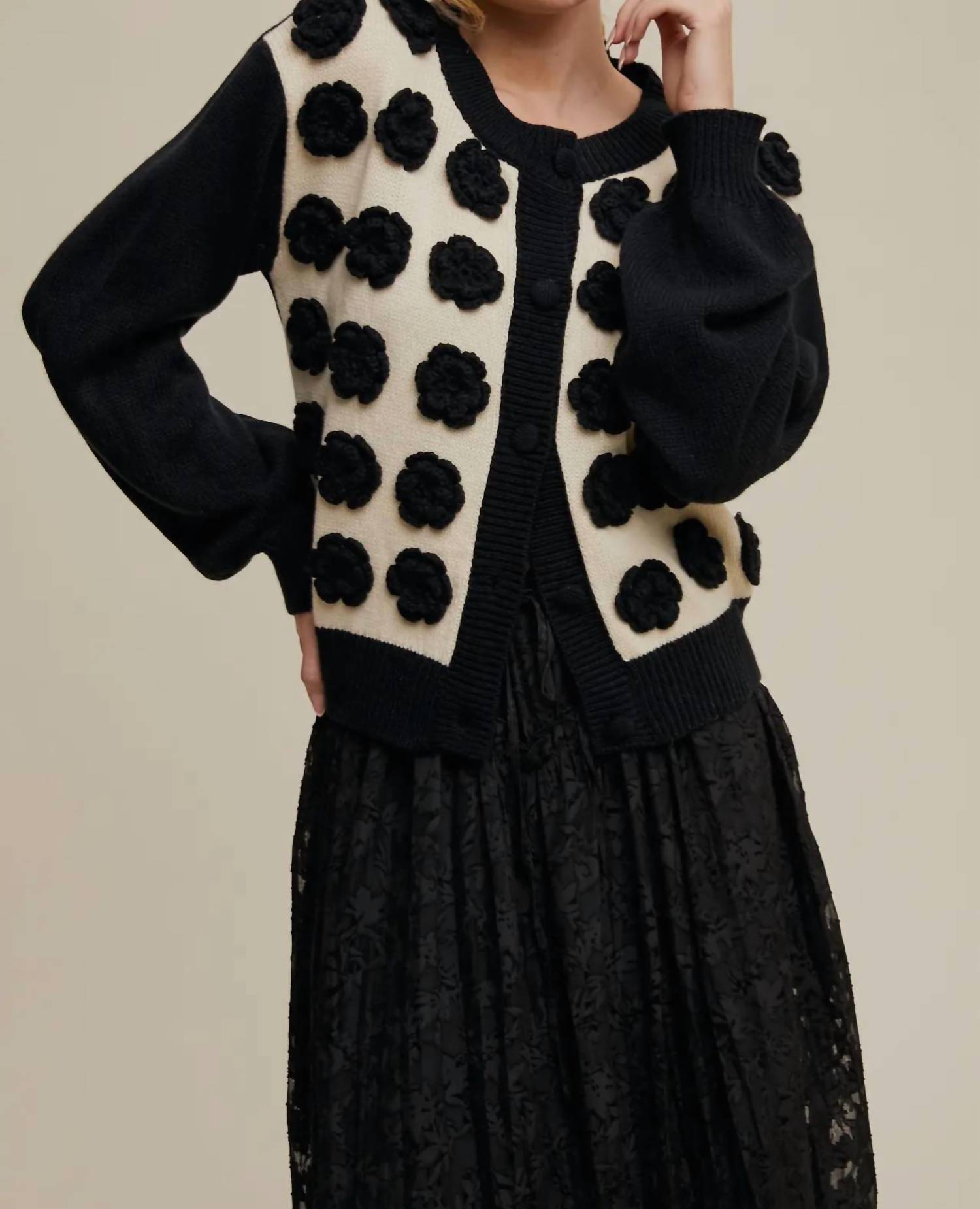 Listicle The Poppy Garden Knit Cardigan in multi - women's cardigan