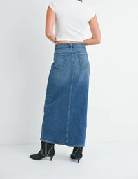 Just Black Denim - Stretch Classic Midi Skirt