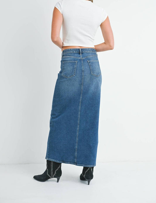 Just Black Denim - Stretch Classic Midi Skirt