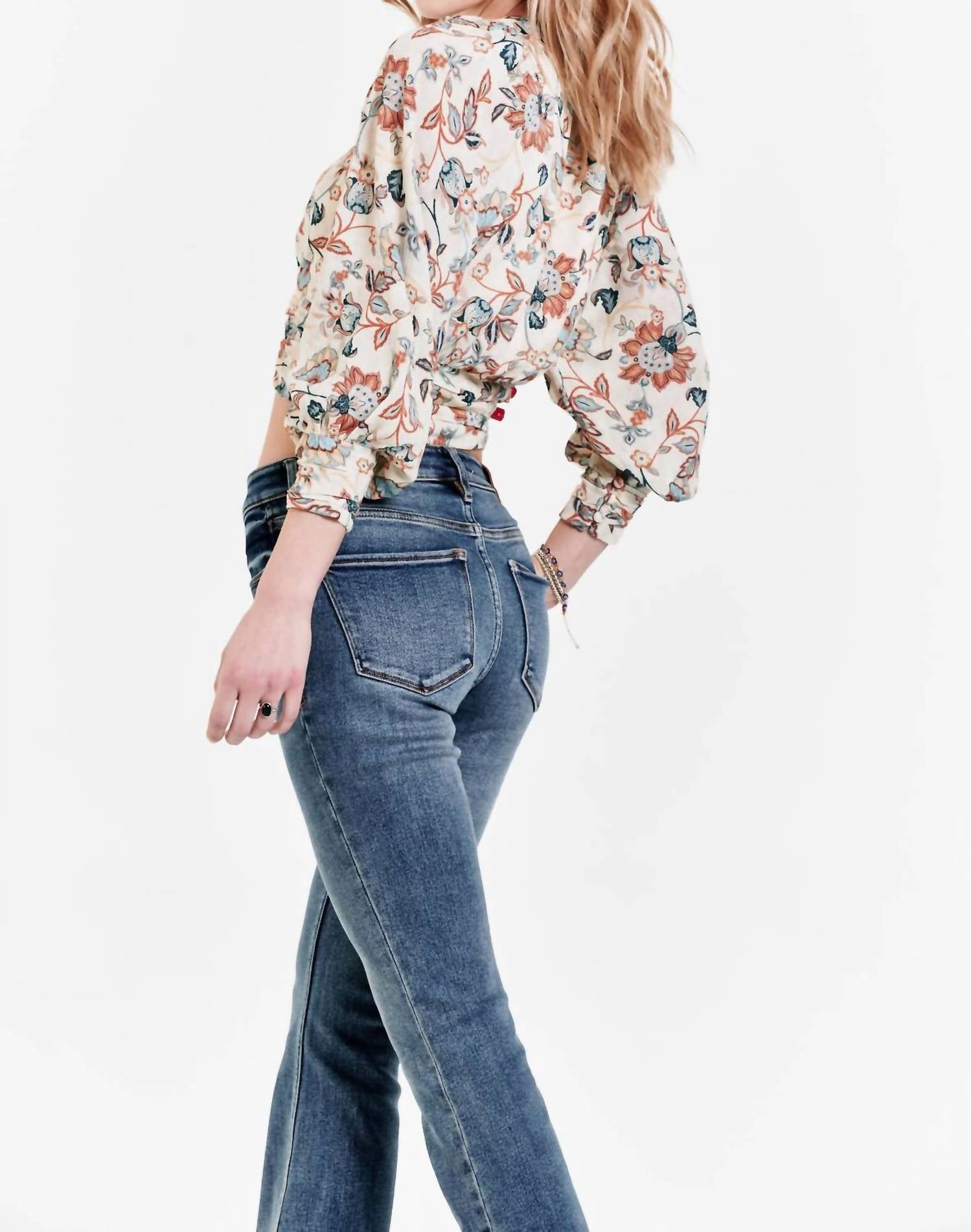 Dear John Denim - Harmoni Three Quarter Sleeve Crop Button-up Top