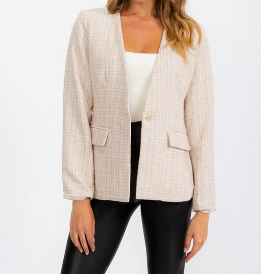 Entro - Long Sleeve Tweed Blazer