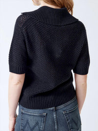White + Warren - Cashmere Mesh Polo Top