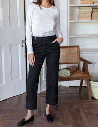 EMERSON FRY Essential Black Twill Pant - women's pants - view 4