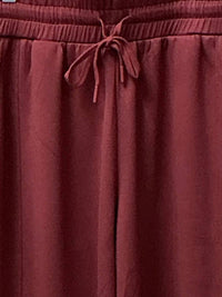 umgee Women's Wide Leg Casual Pants in mahogany - women's pants - detail view