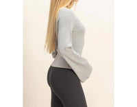 Hyfve - Everly Long Bell Sleeve Ribbed Knit Top