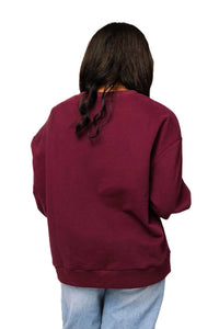 QUEEN OF SPARKLES Toughest Sport On Dirt Sweatshirt in maroon - women's top - alternate view